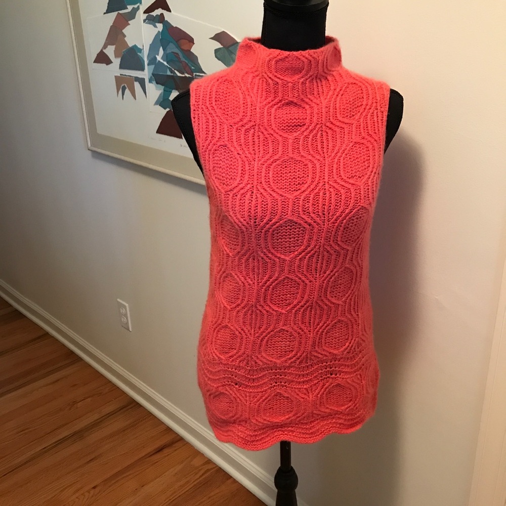 TSE 100% Cashmere Sleeveless Mock Turtleneck Size M